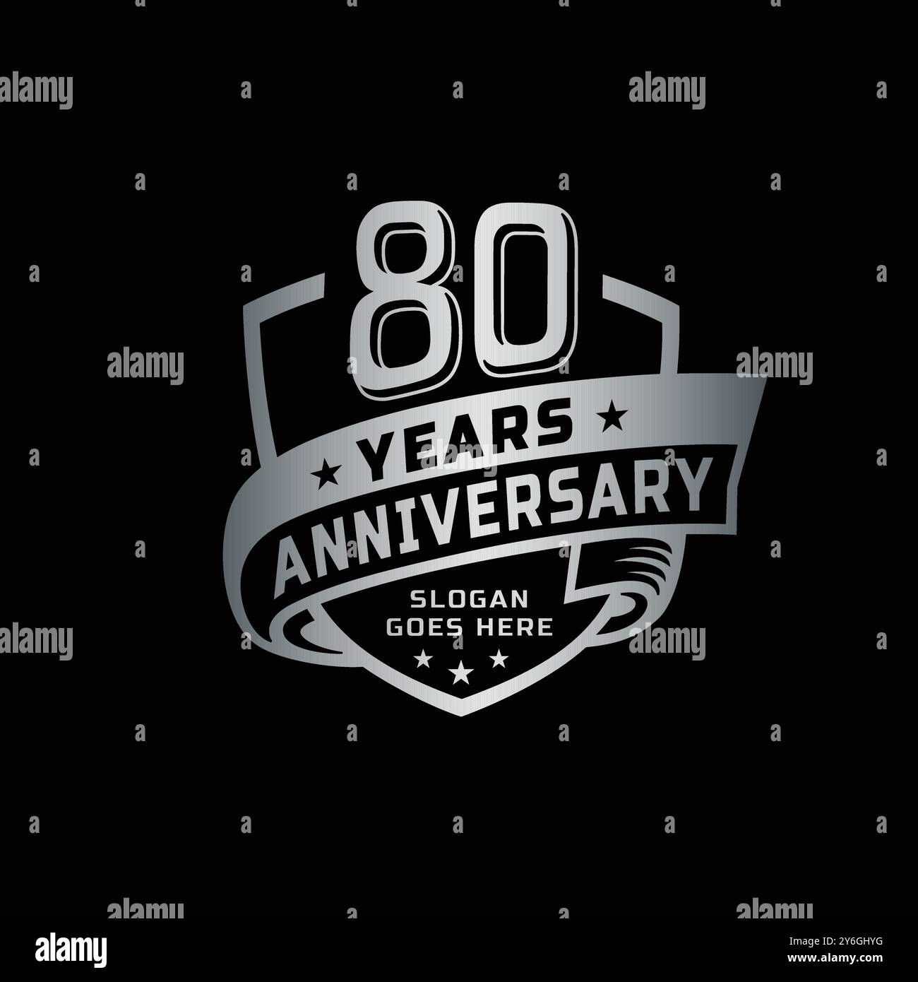 modello di design per festeggiamenti per i 80 anni. logo del 80° anniversario. Vettore e illustrazione. Illustrazione Vettoriale
