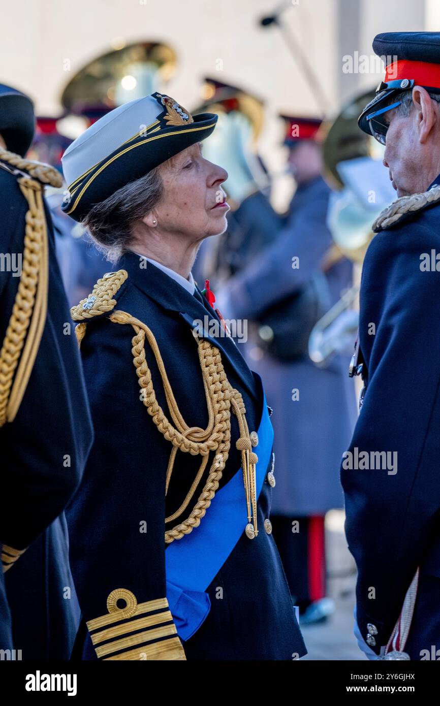 National Memorial Arboretum, Regno Unito. 11 novembre 2023. Sua altezza reale partecipa al servizio diurno dell'armistizio insieme a Ex Servicemen e donne Foto Stock