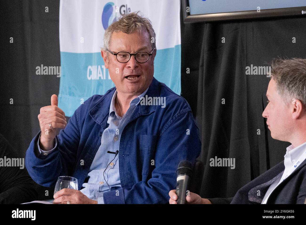 Uttoxeter, staff, Regno Unito. 20 settembre 2024. Hugh Fearnley-Whittingstall presenta il discorso di apertura al Midlands Climate Expo. Credito Mark Lear/Alamy Foto Stock