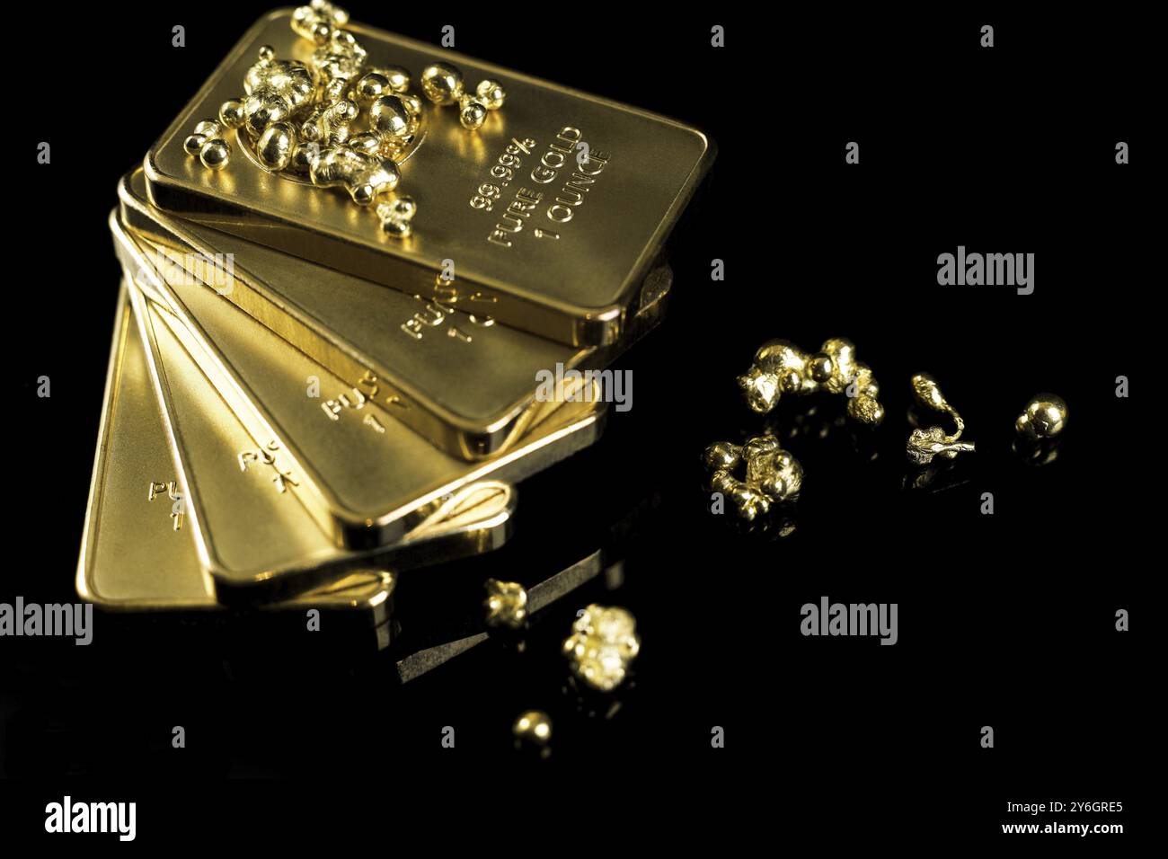 Barre d'oro 999 metalli preziosi Foto Stock