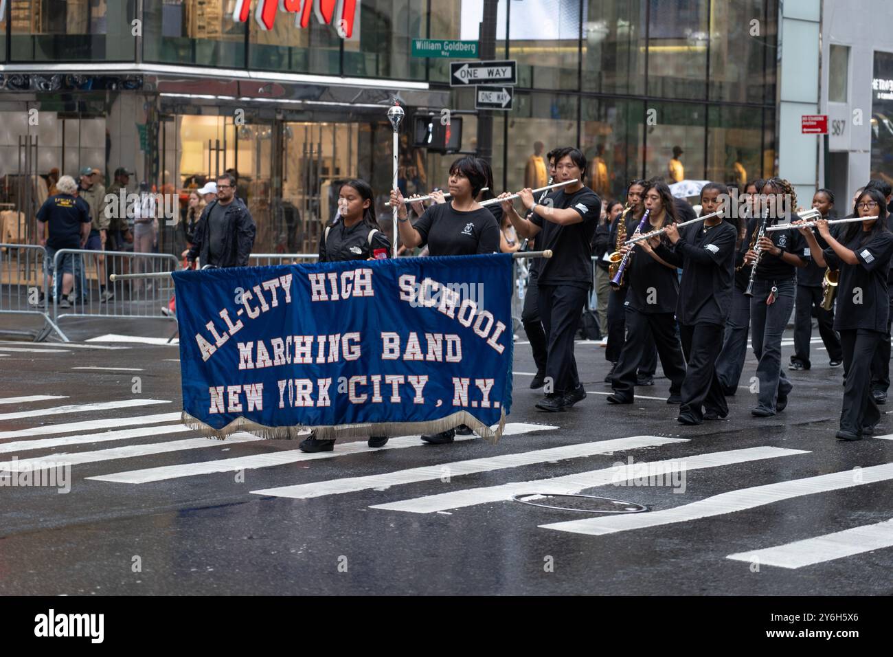 L'annuale parata del Labor Day di New York si svolge sulla 5th Avenue. Essendo una città sindacale, la sfilata è ben frequentata. Foto Stock