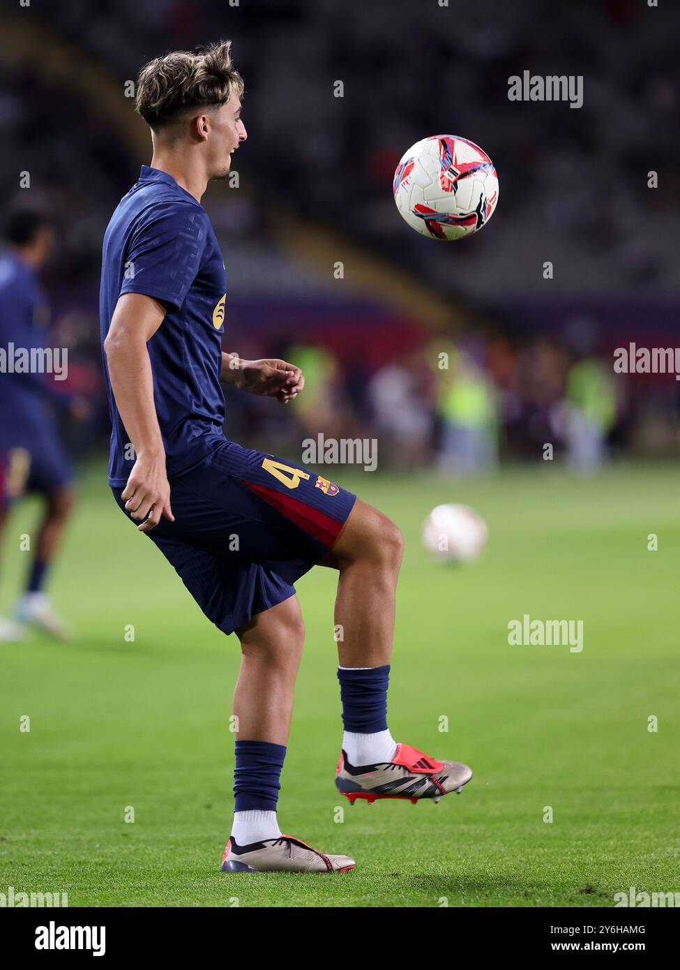 BARCELLONA, SPAGNA - SETTEMBRE 25: Guille Fernandez del FC Barcelona durante la partita Liga EA Sports tra FC Barcelona e Getafe CF all'Estadi Olimpic Lluis Companys il 25 settembre 2024 a Barcellona, Spagna Foto Stock