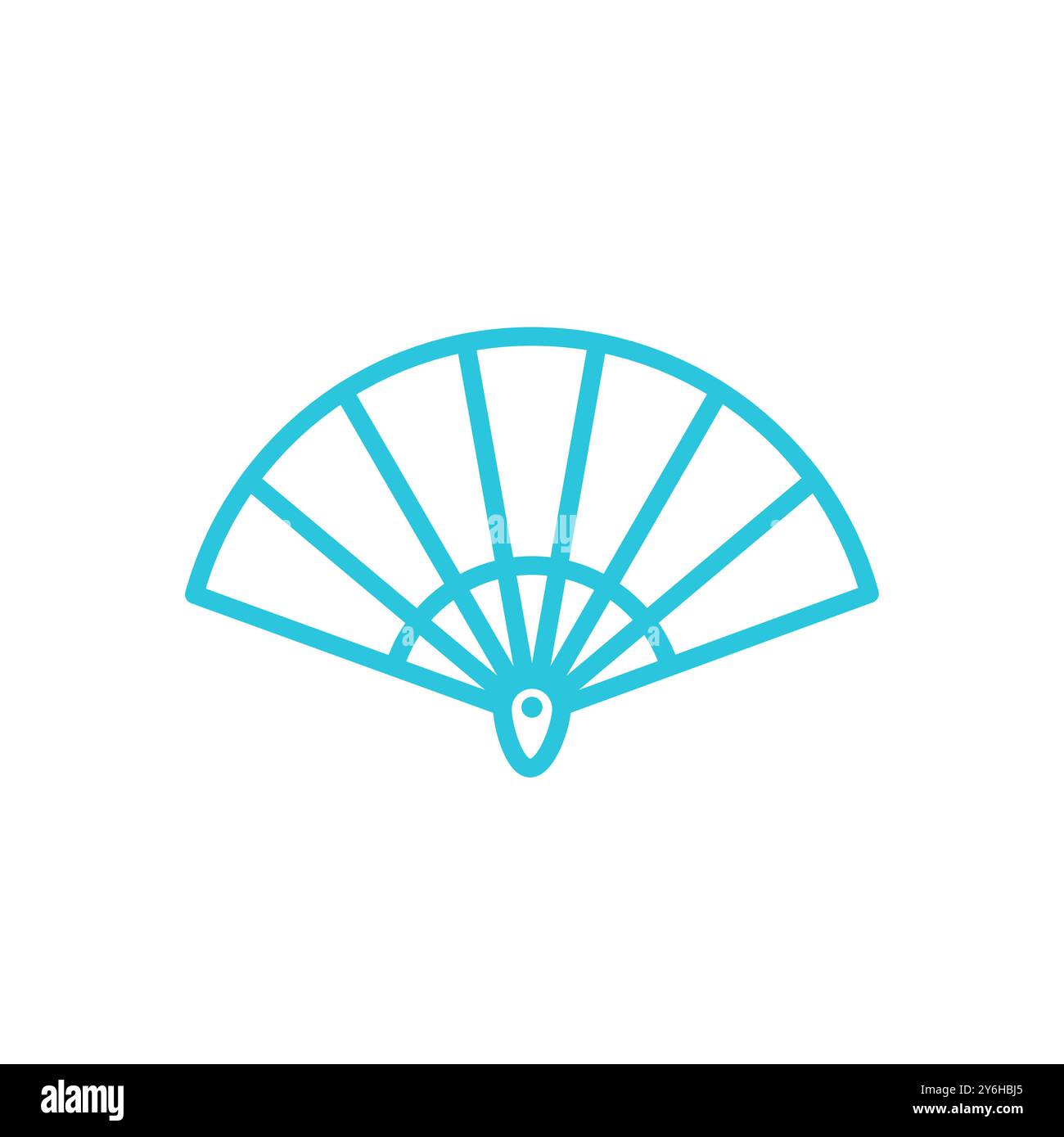 Icona ventola manuale. Isolato su sfondo bianco. Dal set di icone blu. Illustrazione Vettoriale