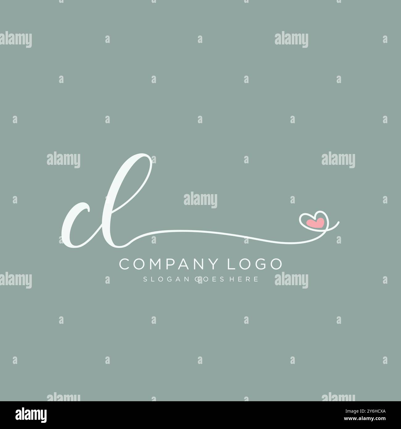 CL disegno iniziale del logo della scrittura a mano Illustrazione Vettoriale