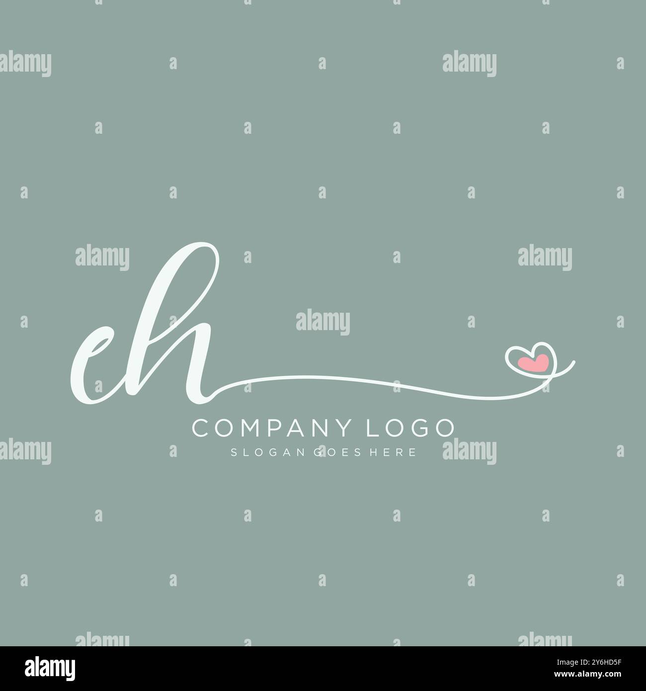 EH disegno iniziale del logo di scrittura a mano Illustrazione Vettoriale