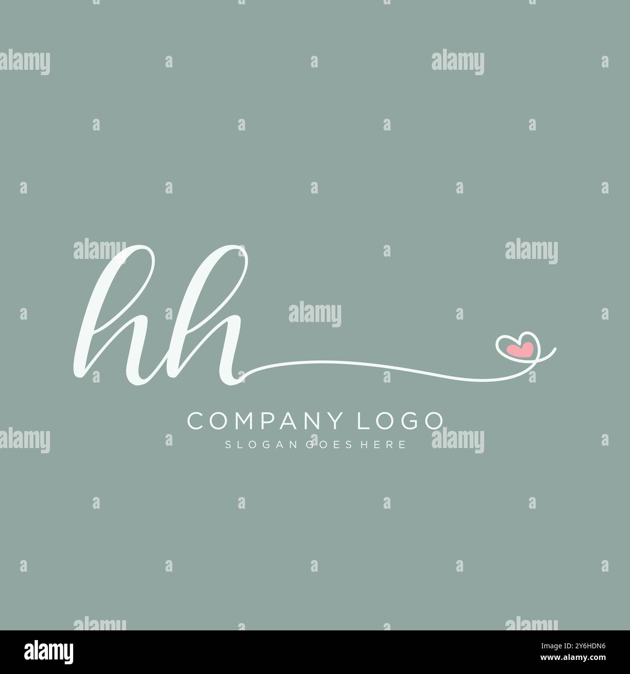 HH disegno iniziale del logo di scrittura a mano Illustrazione Vettoriale