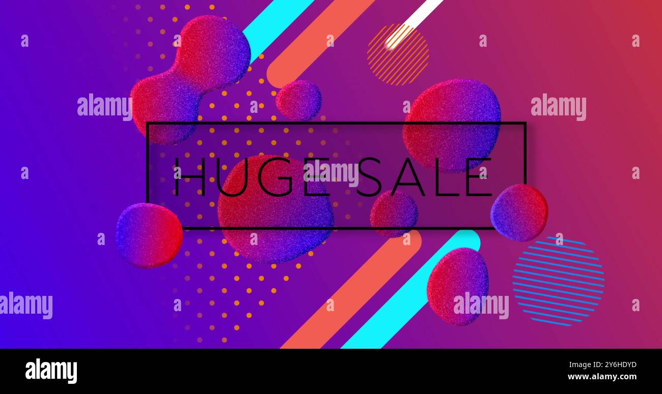 Immagine di un enorme testo di vendita su sfondo vivace Foto Stock