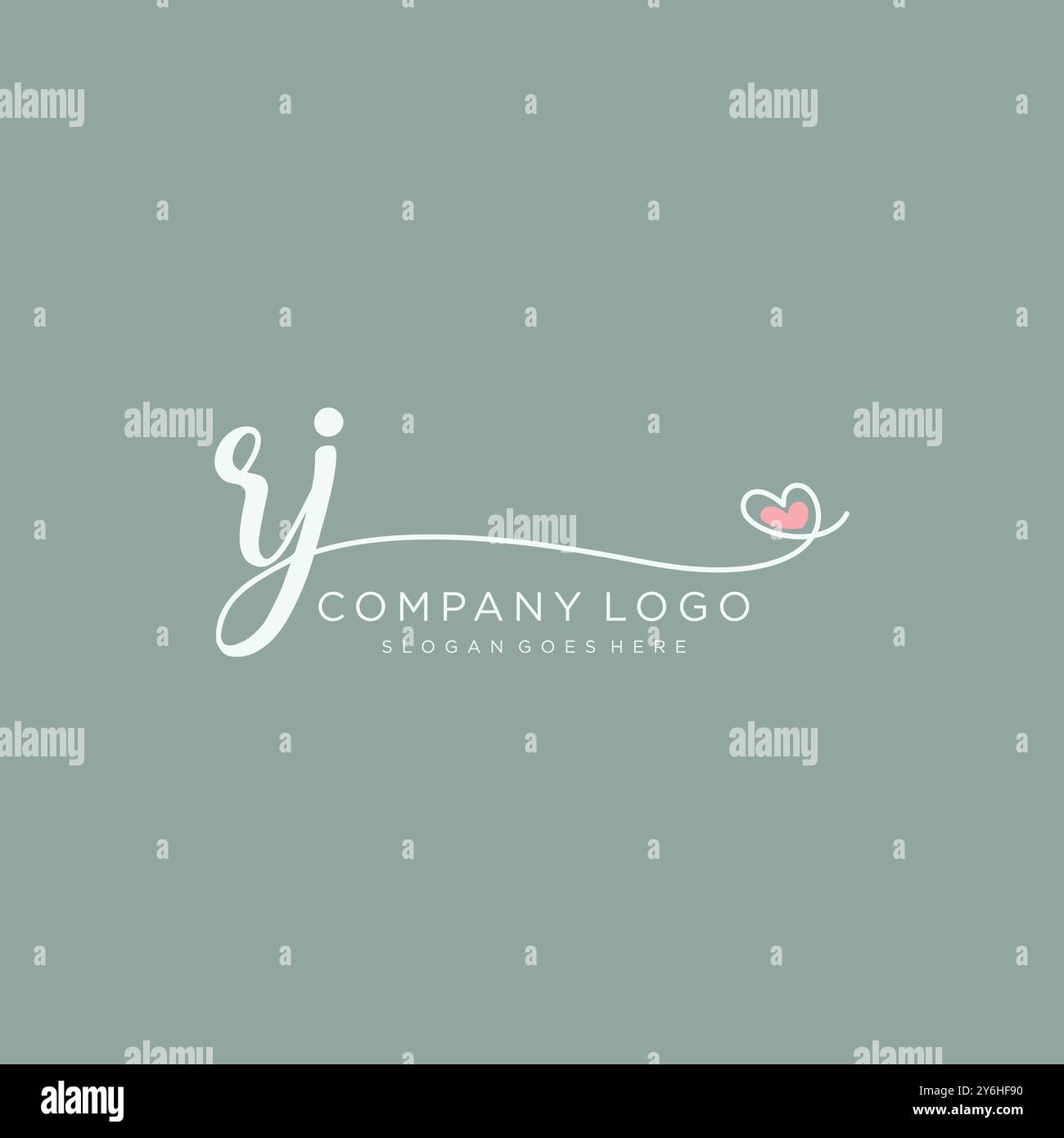 Design iniziale del logo RJ Handwriting Illustrazione Vettoriale