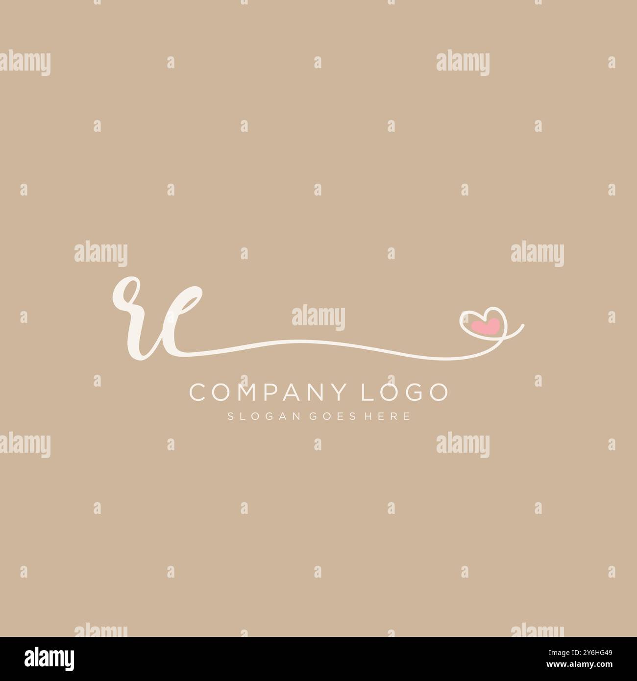 RE disegno iniziale del logo della scrittura a mano Illustrazione Vettoriale