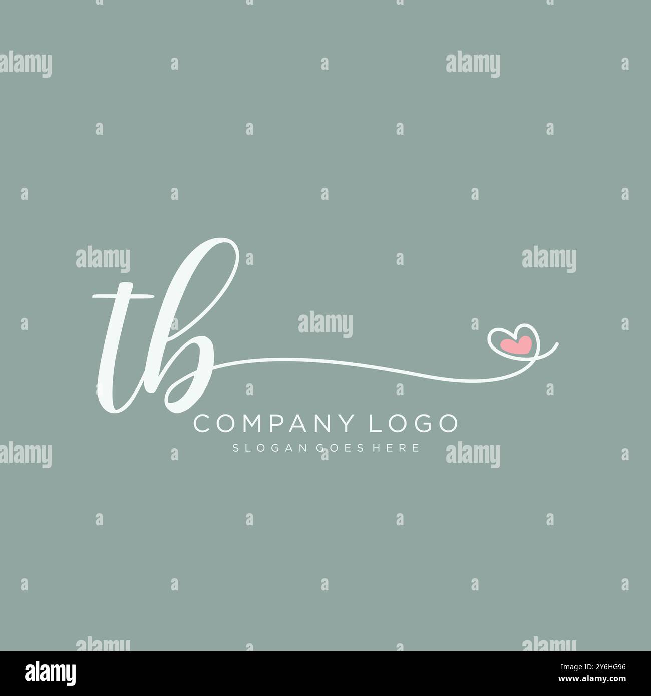 TB disegno iniziale del logo della scrittura a mano Illustrazione Vettoriale