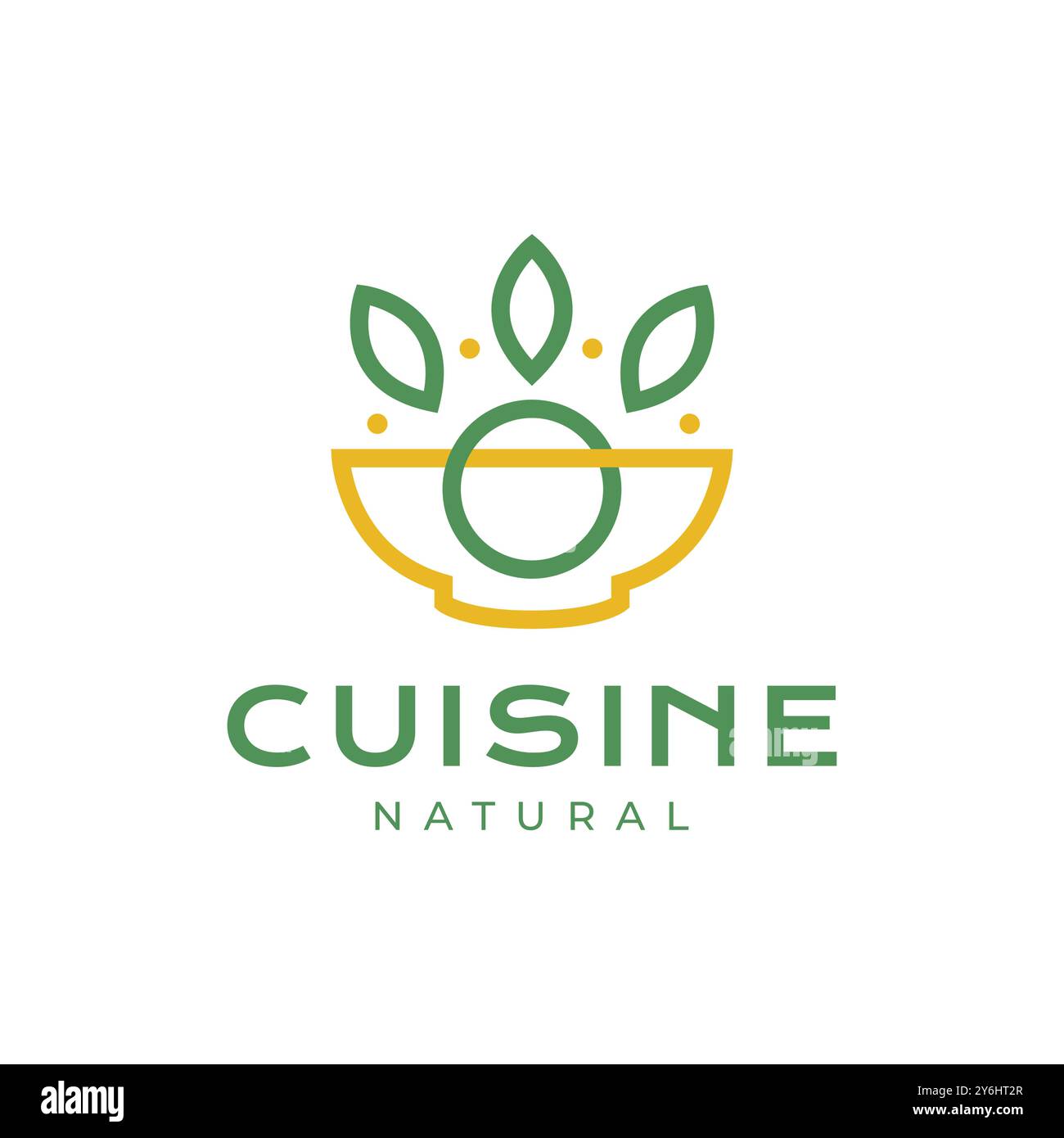 cucina naturale linea a base di erbe semplice logo design vettoriale Illustrazione Vettoriale