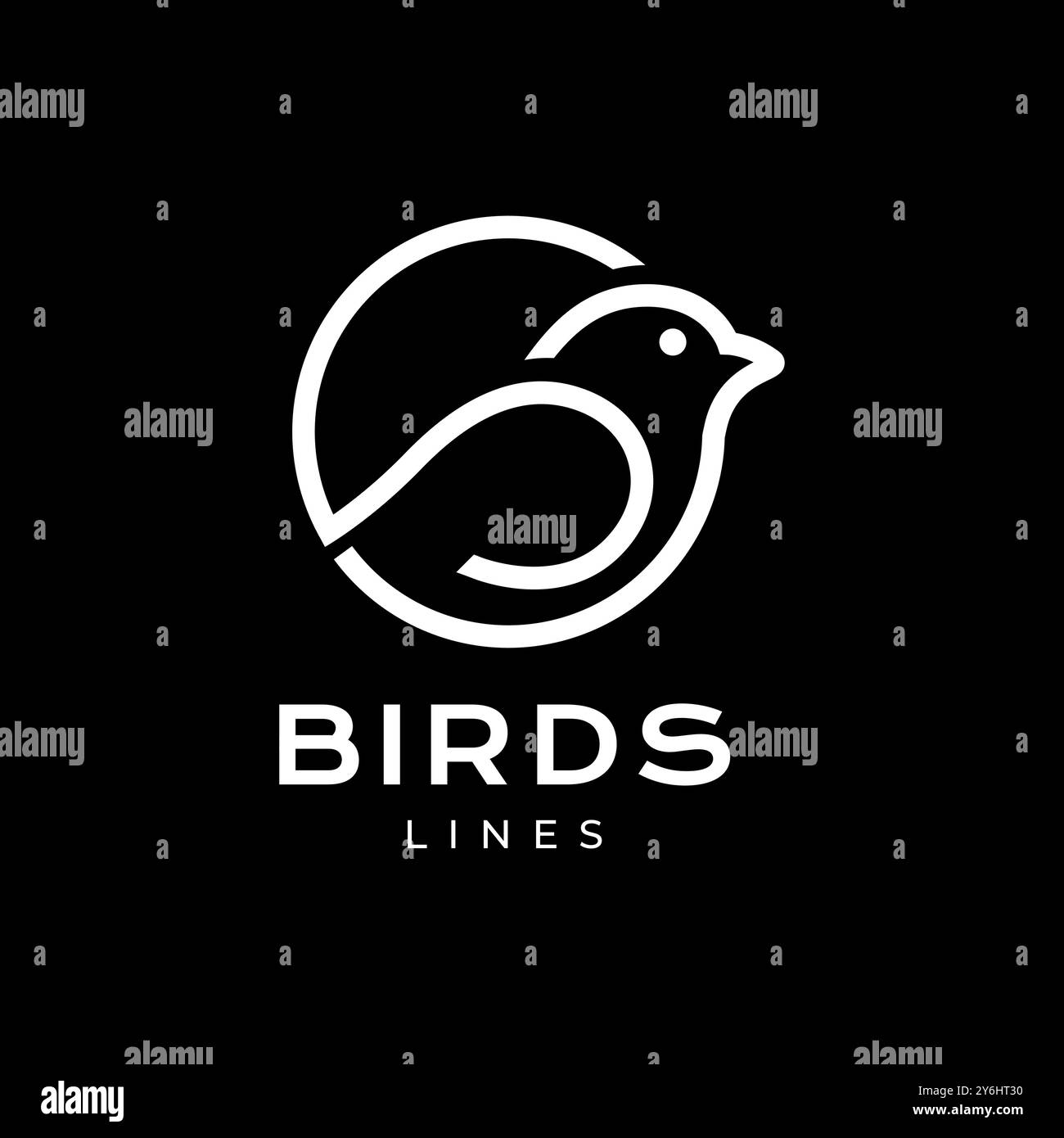 linea canary bird semplice design minimalista e moderno con logo vettoriale Illustrazione Vettoriale