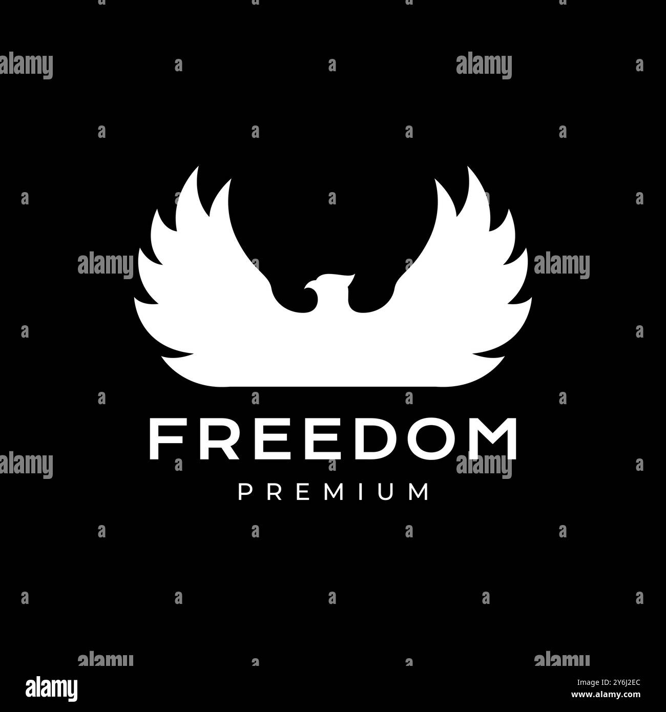 logo phoenix bird flying bird flat vettoriale Illustrazione Vettoriale