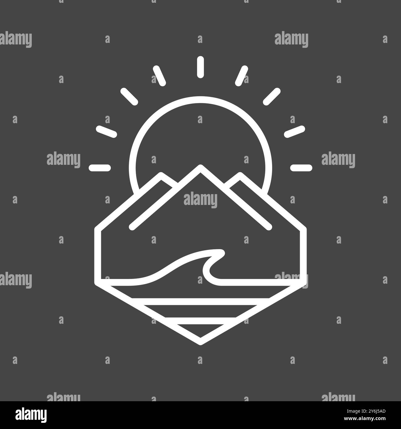 logo per esterni mountain peak Illustrazione Vettoriale