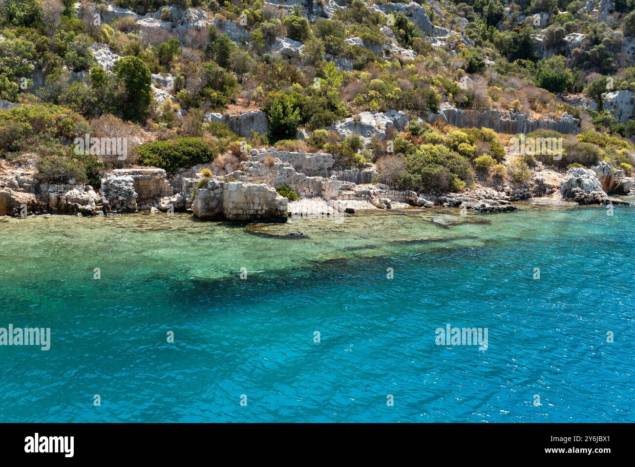 Isola di Kekova e città sommersa, Demre, Turchia Foto Stock