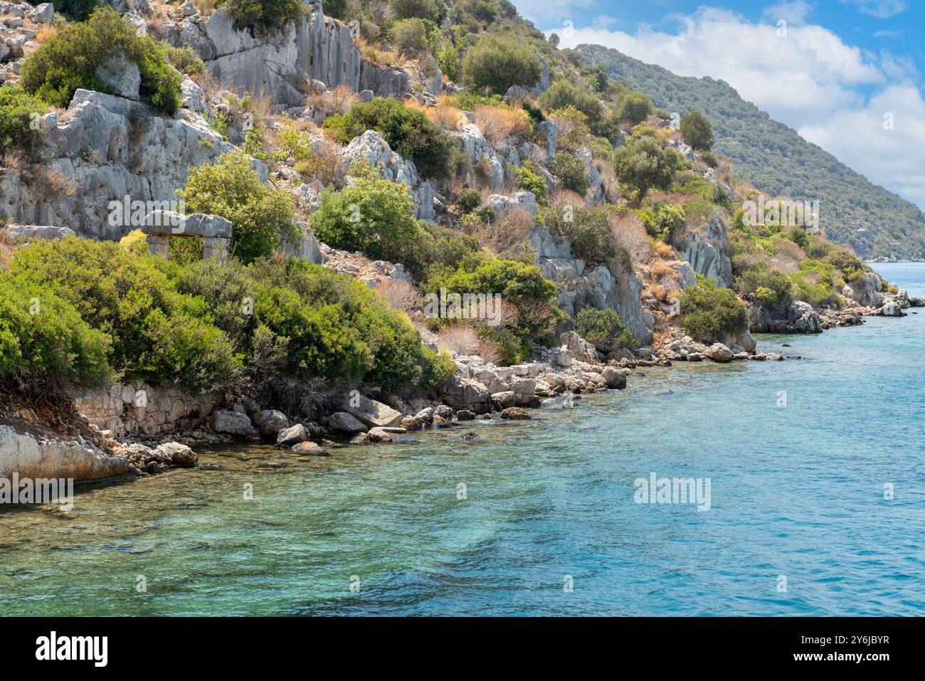 Isola di Kekova e città sommersa, Demre, Turchia Foto Stock