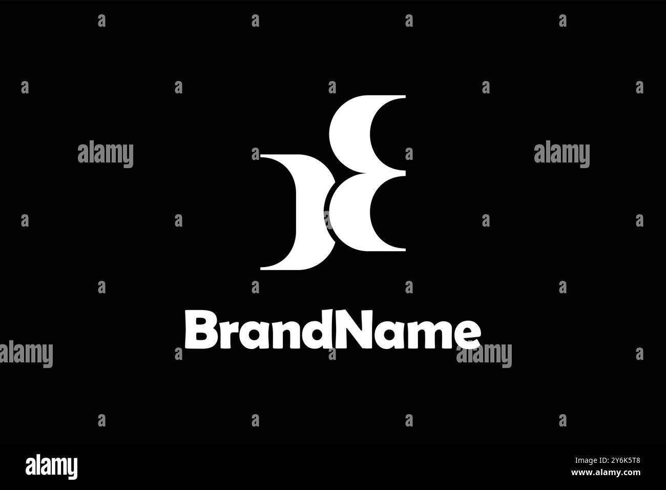 Icona del logo Letter DB elementi del modello di design per la tua azienda con sfondo nero. Illustrazione Vettoriale