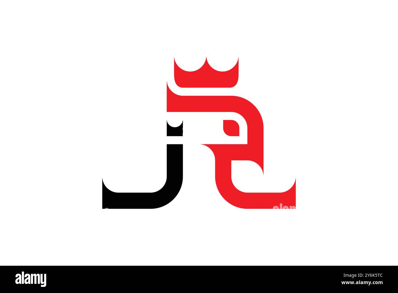 Logo Eagle King Letter JR. Lettera iniziale modello vettore disegno logo JR. Illustrazione Vettoriale