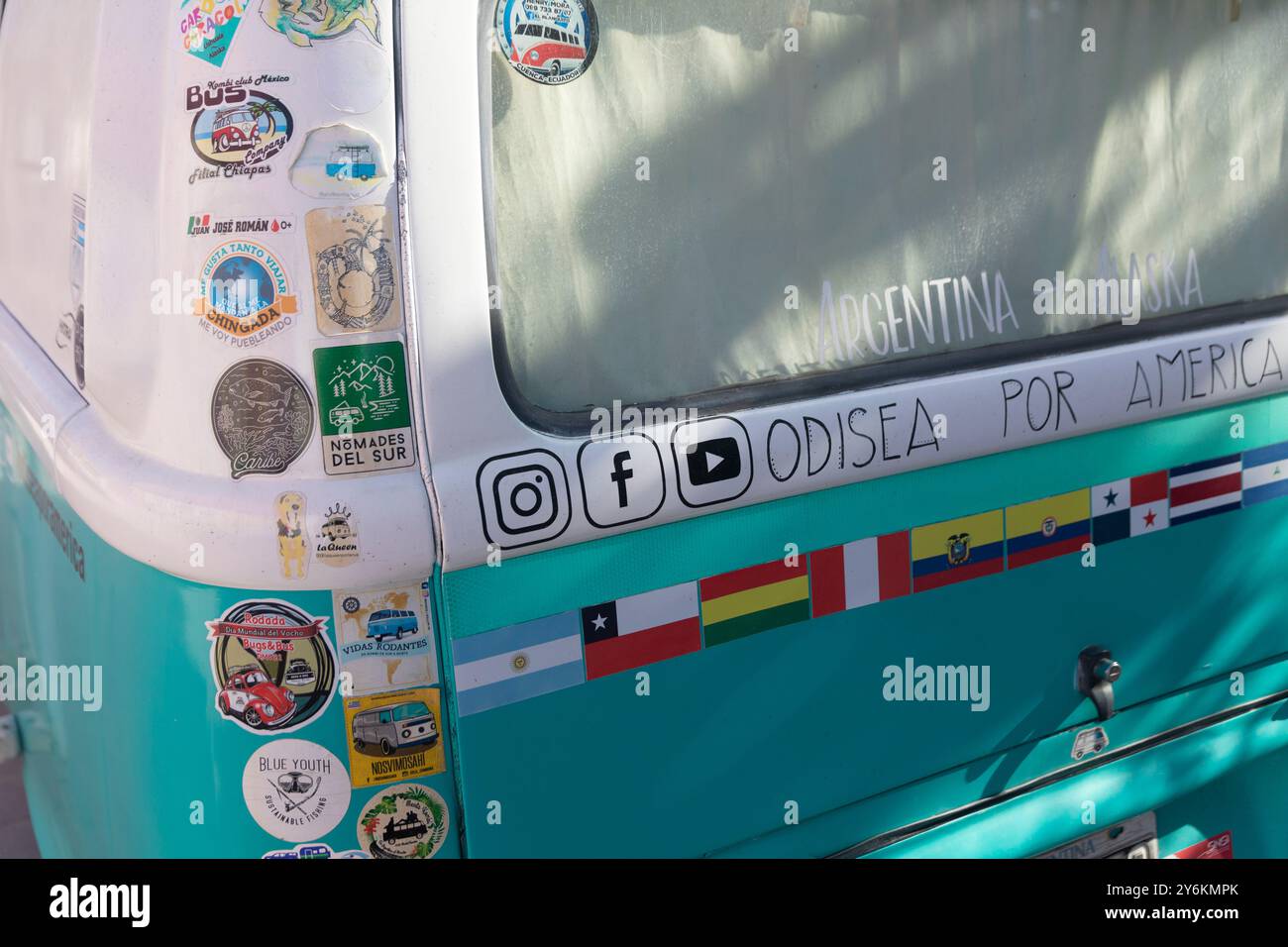 Furgone con attrezzatura Instagrammer Foto Stock