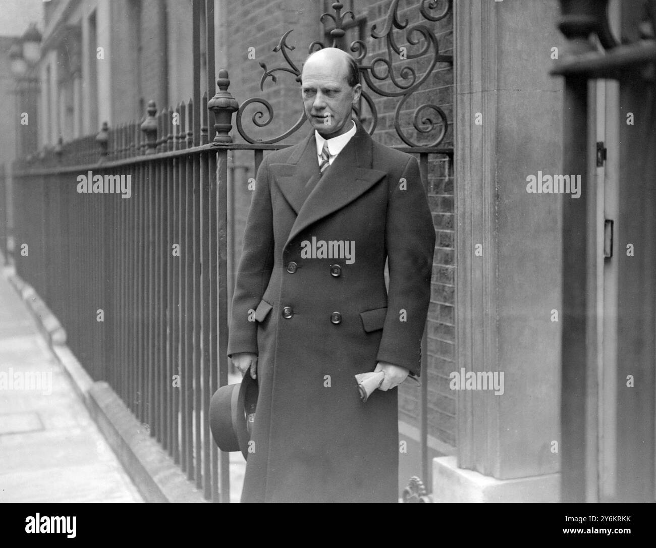 Al numero 10 di Downing Street. Sig. R. Sandler, ministro degli Esteri svedese. 16 marzo 1937 Foto Stock