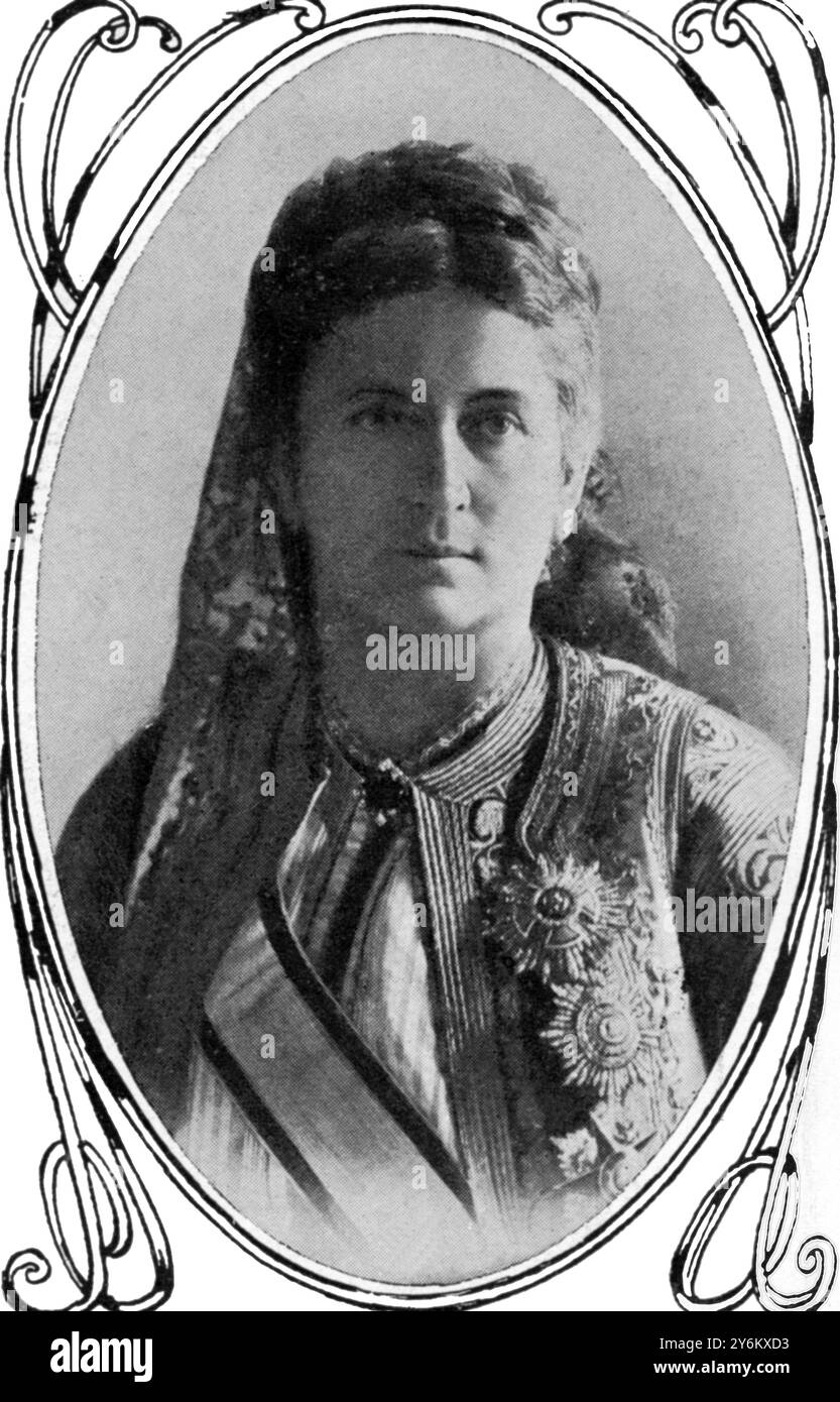 Moglie del principe regnante del Montenegro , Principessa Nicola del Montenegro , Milena Vukotic , figlia del vojvoda Petar Vukotic . Si sposarono nel novembre 1860. Foto Stock