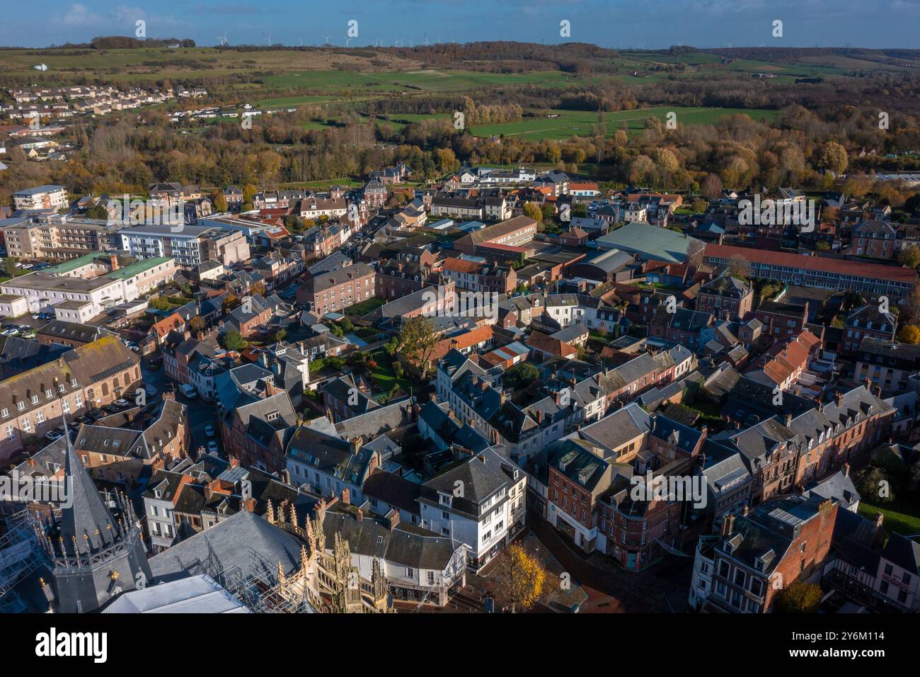 Francia, Senna marittima, Normandia, Ville d'EU, fotografia aerea Foto Stock