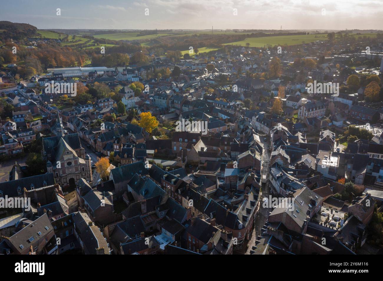 Francia, Senna marittima, Normandia, Ville d'EU, fotografia aerea Foto Stock