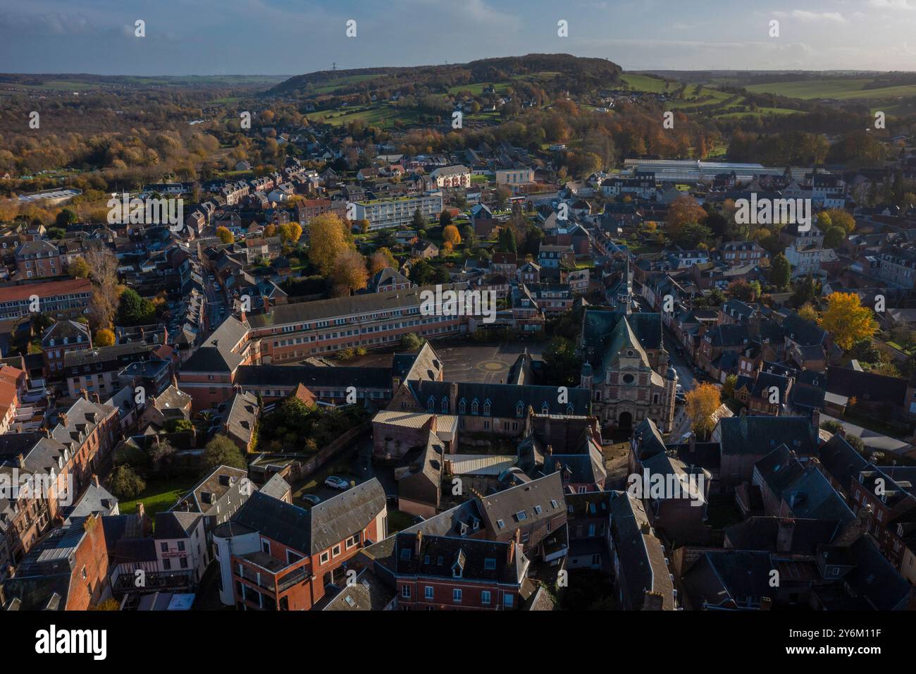 Francia, Senna marittima, Normandia, Ville d'EU, fotografia aerea Foto Stock