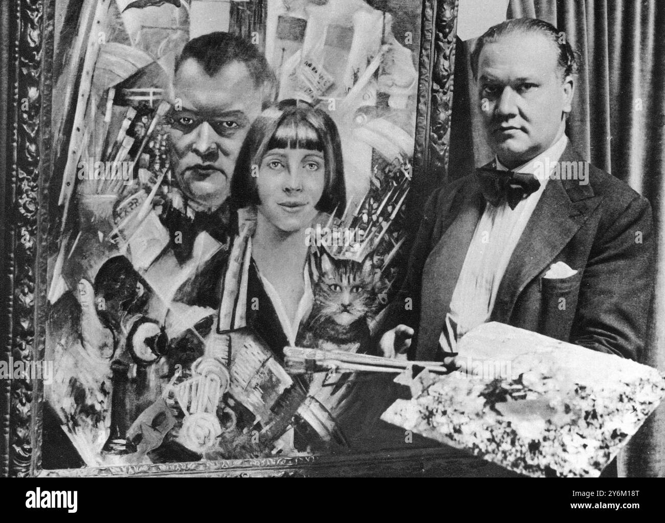 Un quadro che simboleggia in modo caleidoscopico le varie occupazioni della vita dell'artista: Un'opera notevole del signor C.R.W. Nevinson, da esporre per la prima volta in una mostra delle sue opere che è stata organizzata per l'apertura alle gallerie Leicester il 4 ottobre. 4 ottobre 1930 Foto Stock