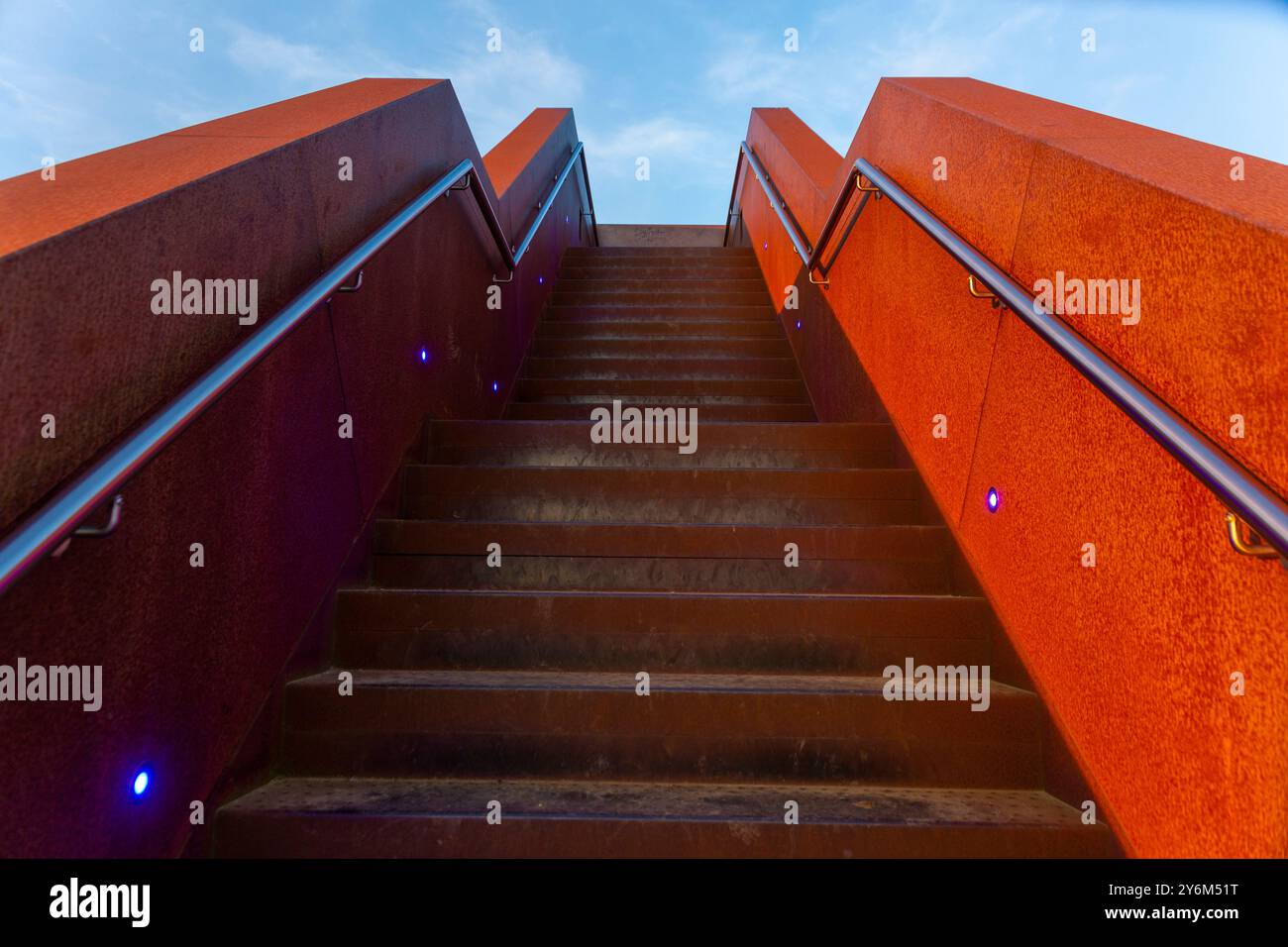 Belgio, Brabante fiammingo, Tielt-Winge, Vlooybergtoren, torre di osservazione a forma di scala, ingegnere Yves Willems Foto Stock