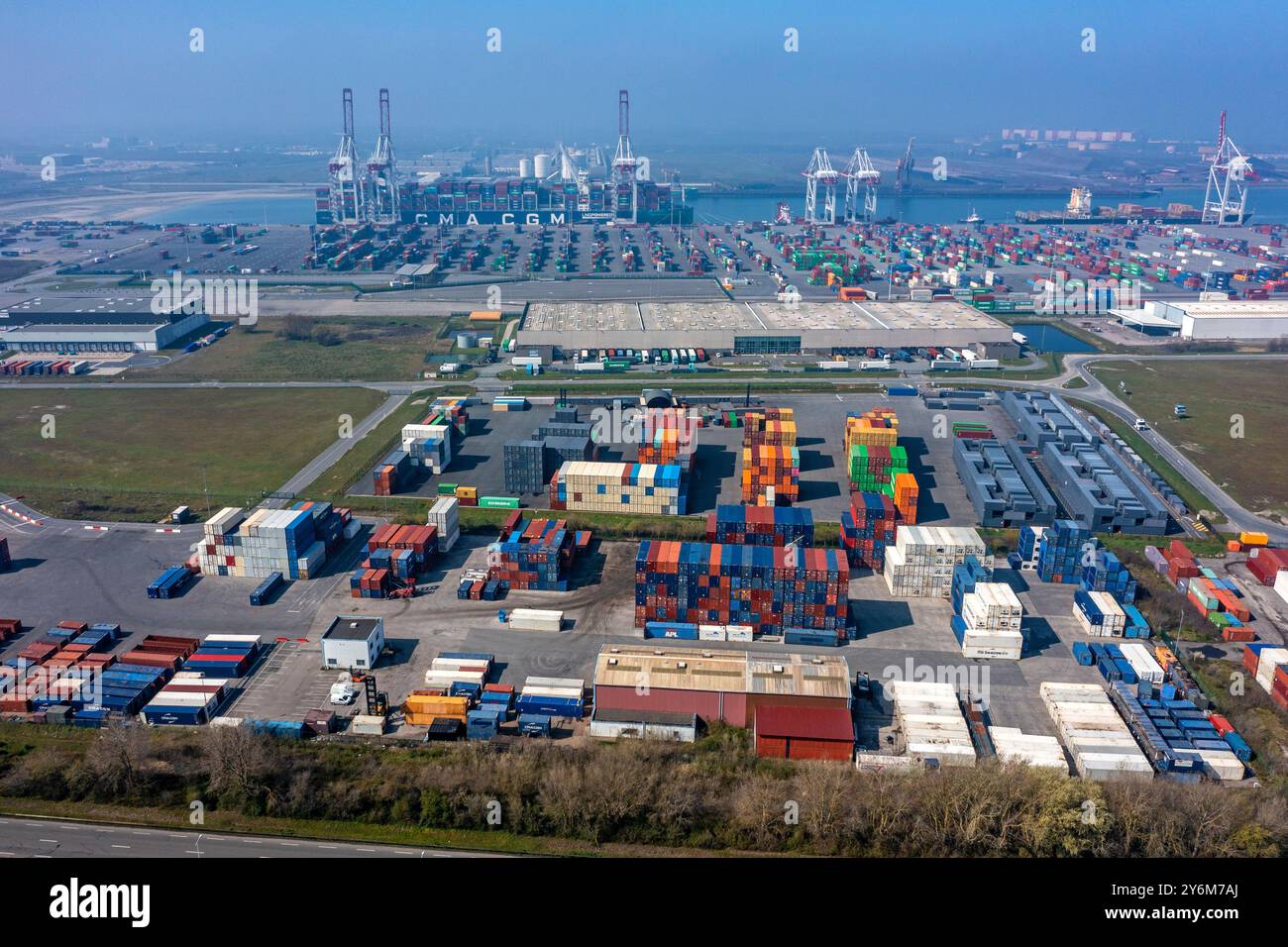 Francia, Hauts de France, dipartimento Nord, Dunkerque. Terminal delle Fiandre Foto Stock