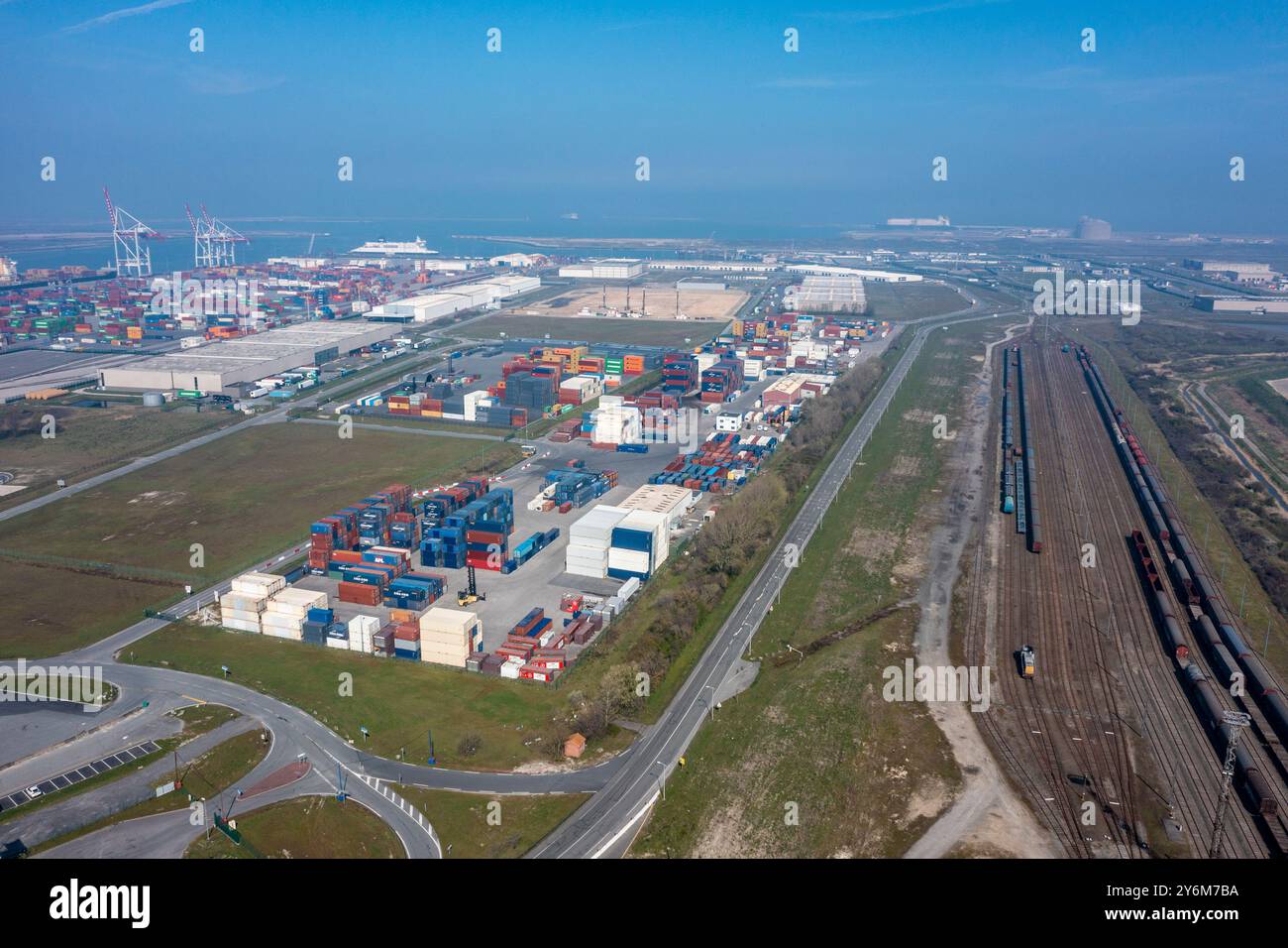 Francia, Hauts de France, dipartimento Nord, Dunkerque. Terminal delle Fiandre Foto Stock