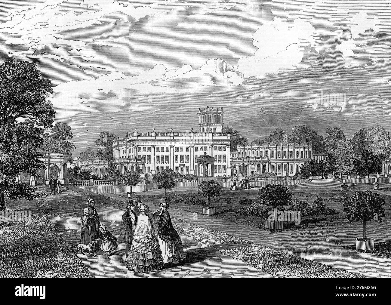 Trentham, la sede di sua Grazia il Duca di Sutherland. 16 ottobre 1847 Foto Stock