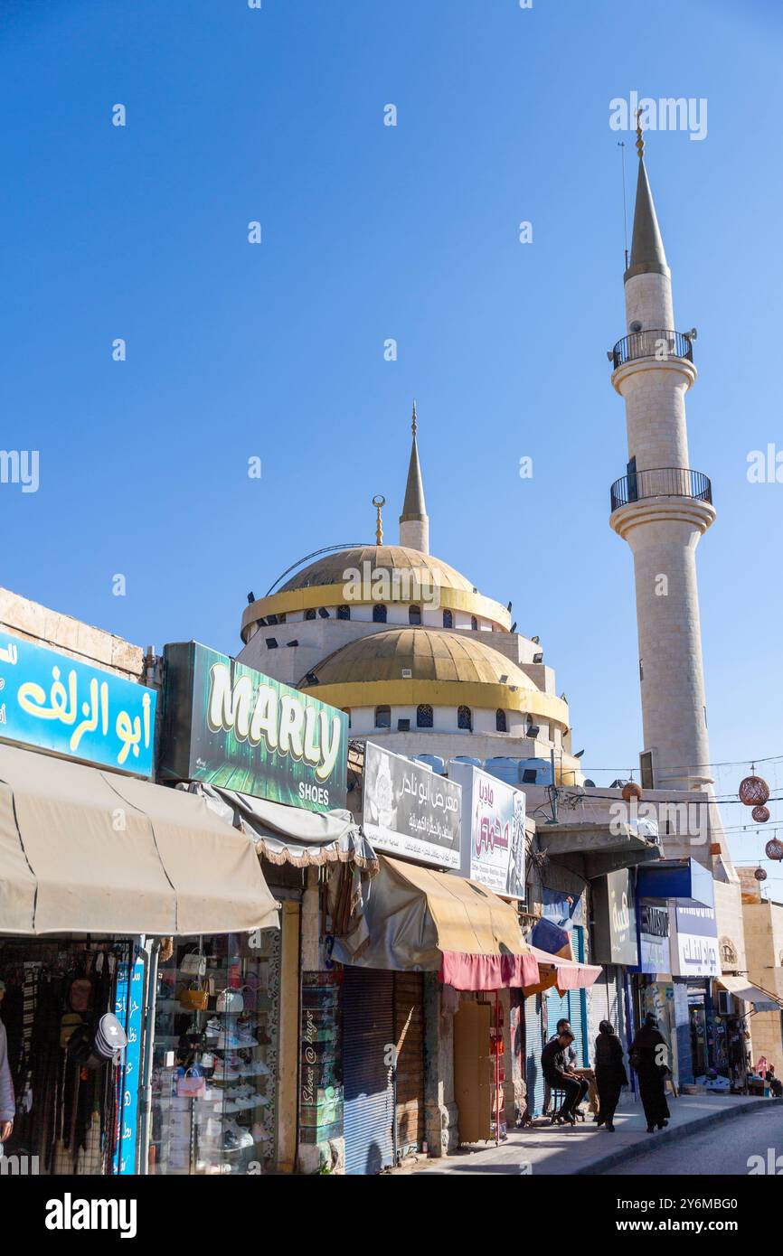 Giordania, Medio Oriente, governatorato di Madaba, Madaba. Moschea dorata di Madaba Foto Stock