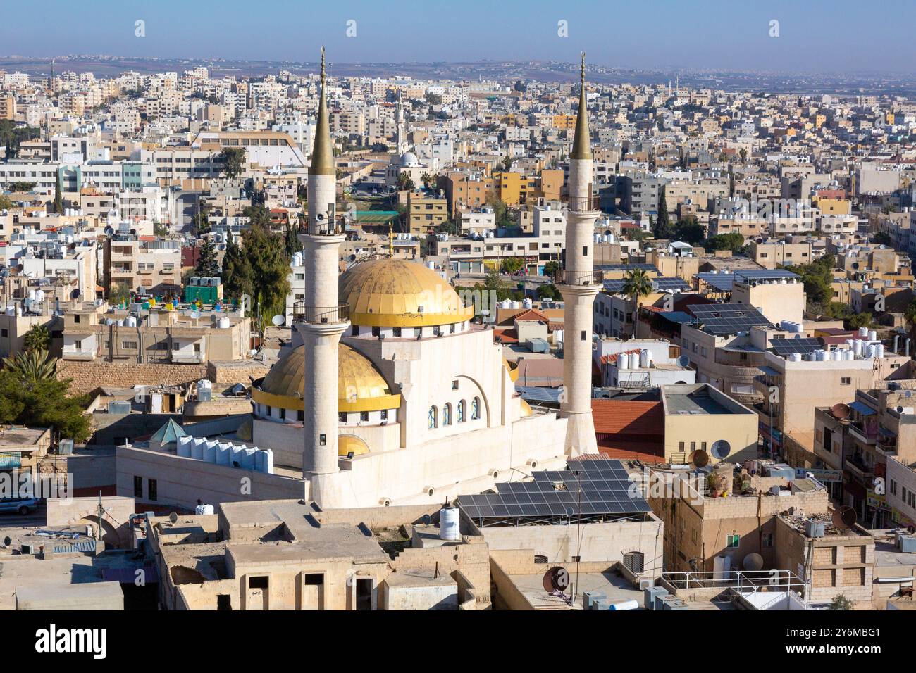 Giordania, Medio Oriente, governatorato di Madaba, Madaba. Moschea dorata di Madaba Foto Stock