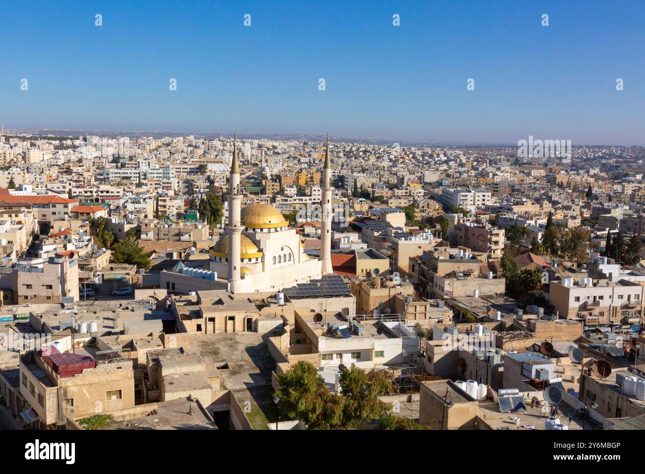 Giordania, Medio Oriente, governatorato di Madaba, Madaba. Moschea dorata di Madaba Foto Stock