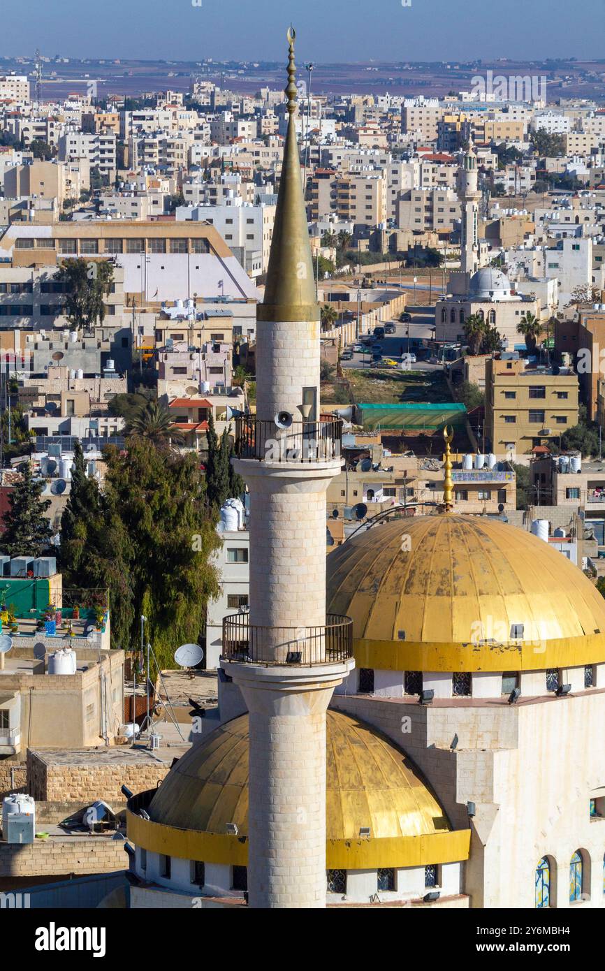 Giordania, Medio Oriente, governatorato di Madaba, Madaba. Moschea dorata di Madaba Foto Stock