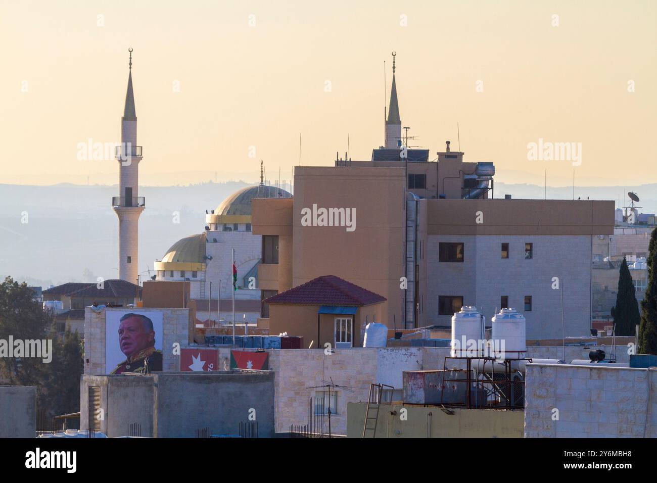 Giordania, Medio Oriente, governatorato di Madaba, Madaba. Moschea dorata di Madaba Foto Stock