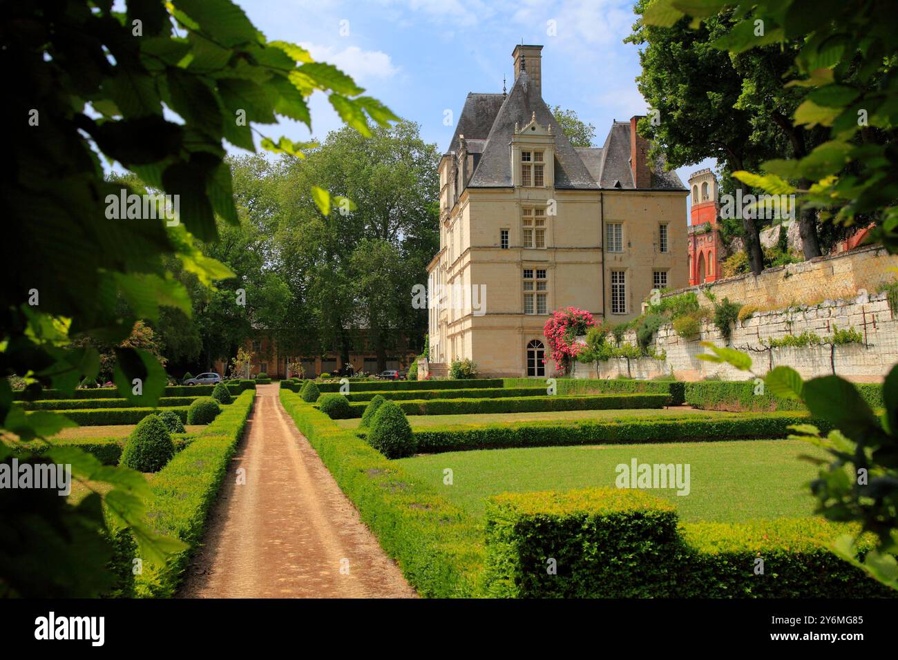 Francia, Pays de la Loire, dipartimento di Sarthe (72), castello di Ponce sur le loir Foto Stock