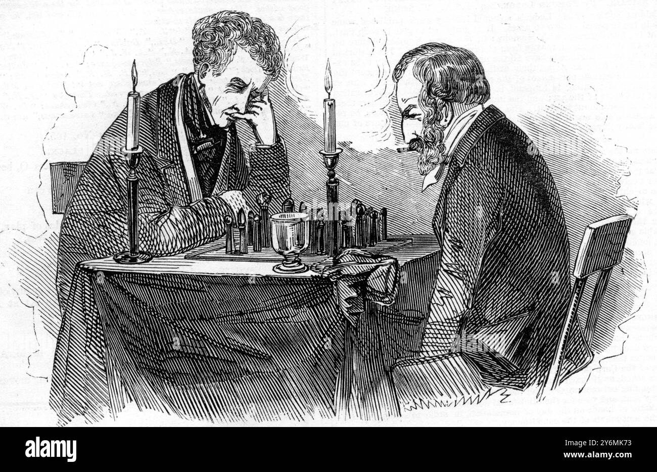 Grande partita di scacchi tra il signor Howard Staunton e Bernhard Horwitz. Abile studioso letterario e eminente maestro della scienza del gioco degli scacchi. 7 febbraio 1846 Foto Stock