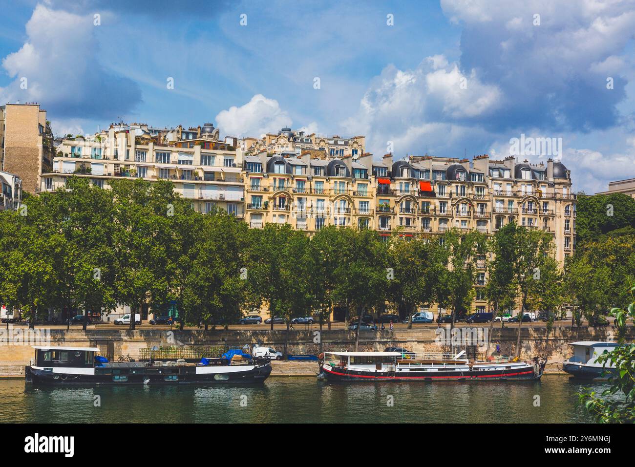 Francia, ile-de-France, Parigi, chiatte sulla via Georges Pompidou Foto Stock