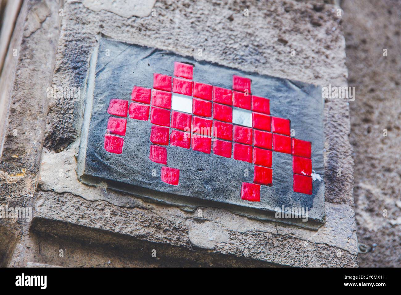 ile-de-France, Parigi, Street Art Downtown, Invaders Foto Stock