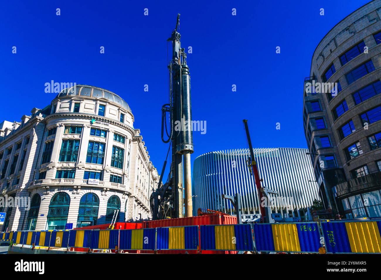 Belgio, Bruxelles, esercitazione nel centro della città Foto Stock