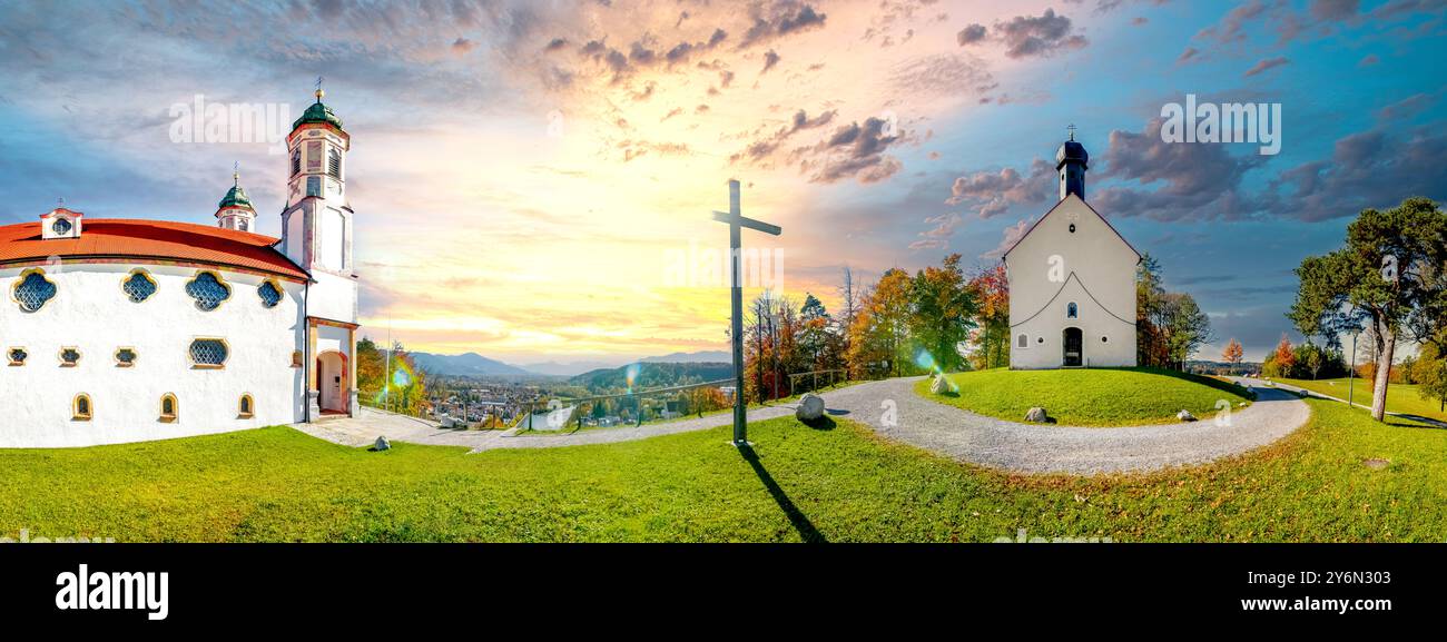 Città vecchia di Bad Toelz, Germania Foto Stock