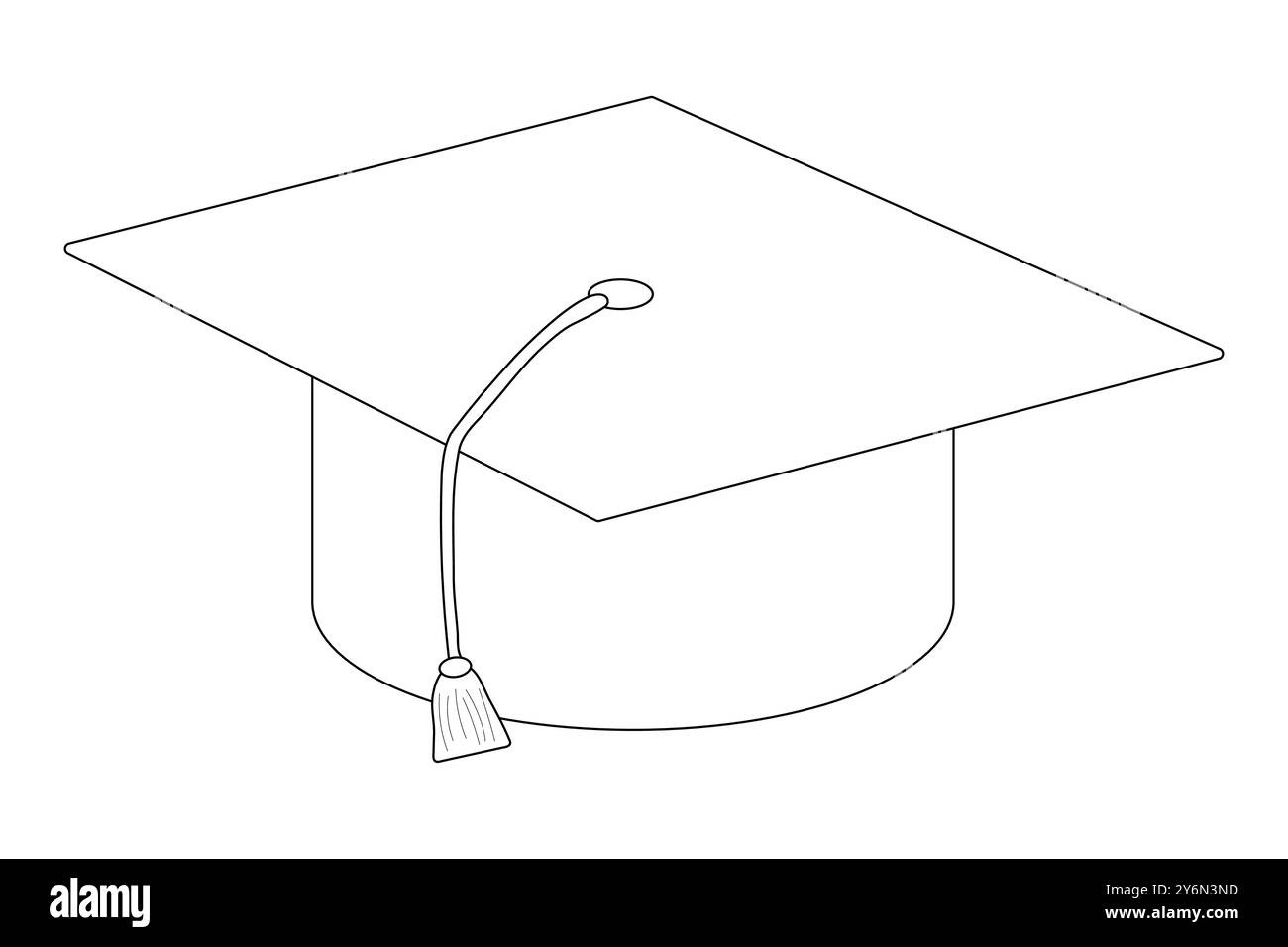 Contorno semplice di un cappuccio graduato per la colorazione. Perfetto per progetti di formazione e di ritorno a scuola. Illustrazione Vettoriale