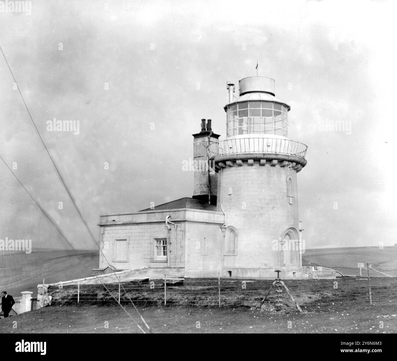 Faro di Beachy Head. Il vecchio faro. 26 agosto 1922 Foto Stock