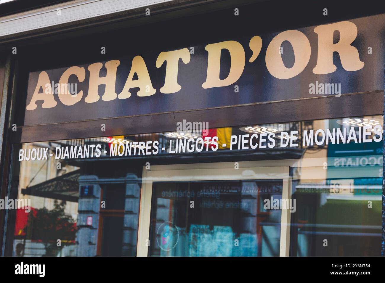 Belgio, Bruxelles, attività di riacquisto dell'oro in borsa Foto Stock