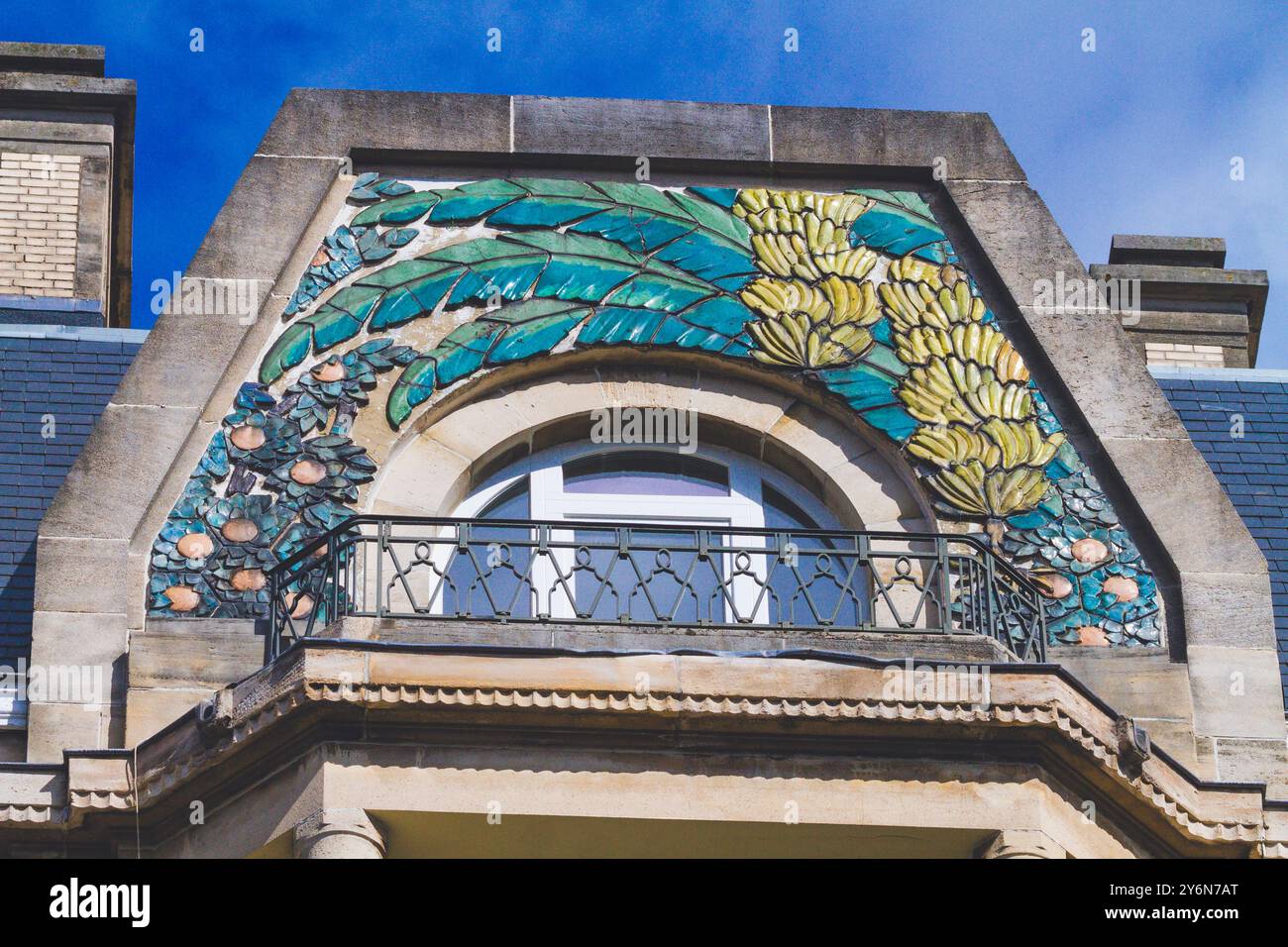 Belgio, Bruxelles, centro città, rue Antoine Dansaert, edificio dell'epoca coloniale Foto Stock