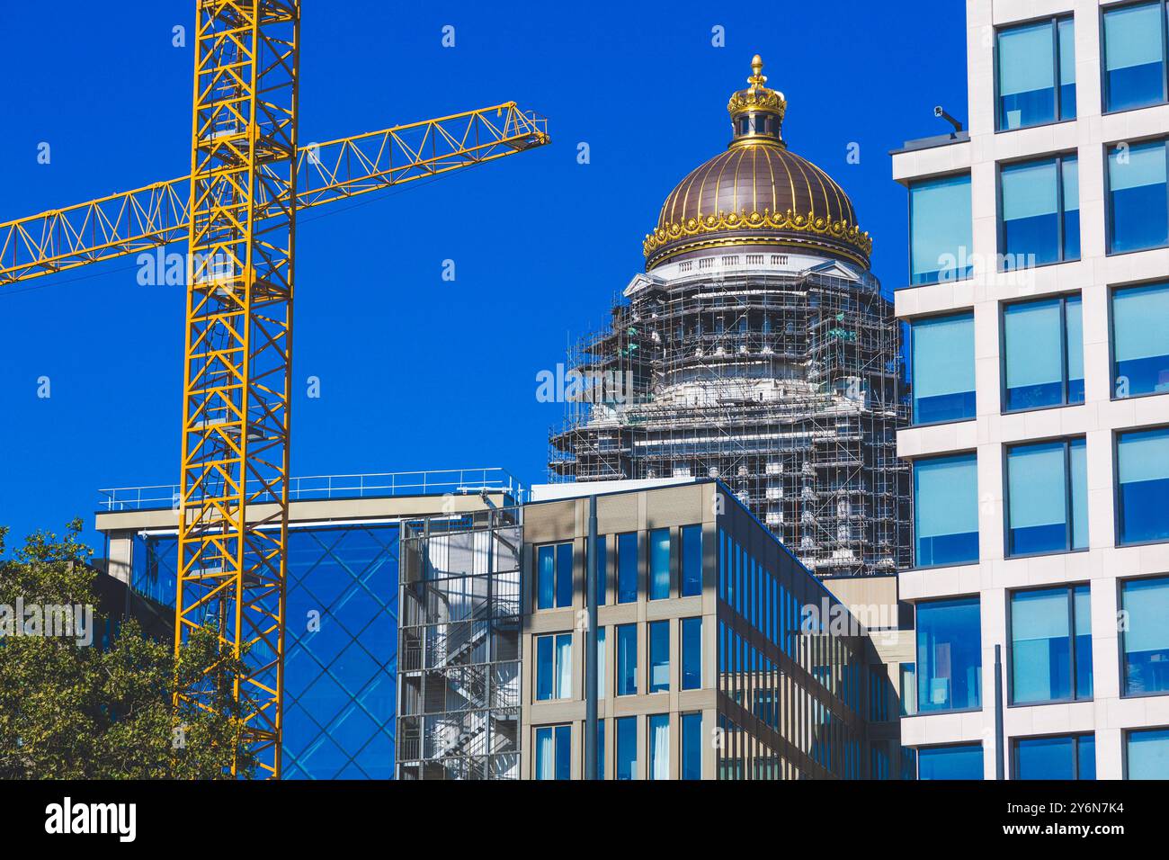 Belgio, Bruxelles, Palais de Justice in costruzione Foto Stock