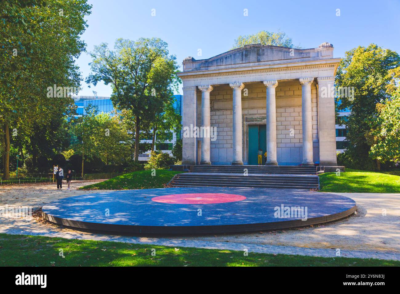 Belgio, Bruxelles, Fiftieth Anniversary Park, il padiglione delle passioni umane. Padiglione Horta-Lambeaux. Padiglione neoclassico del XIX secolo. Foto Stock